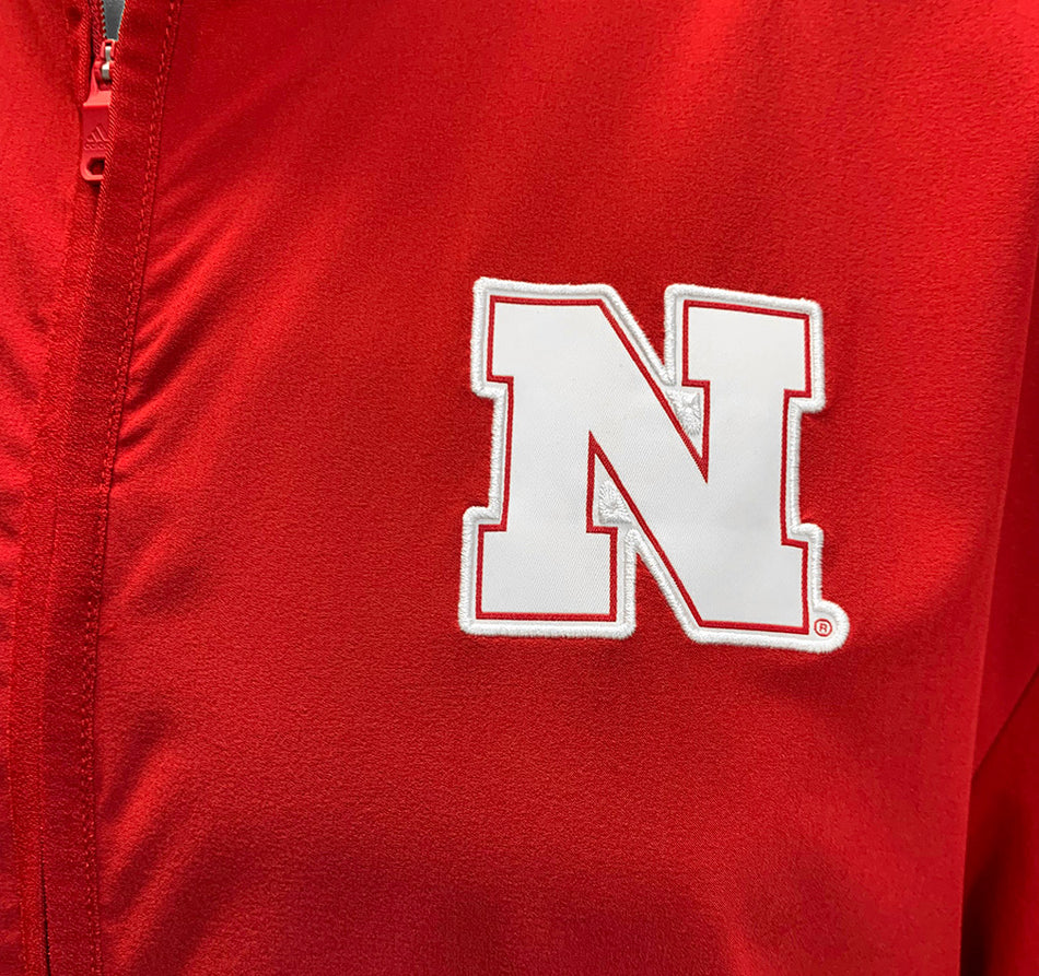 Adidas 2024 Nebraska Coaches Woven SS Quarter Zip - Red