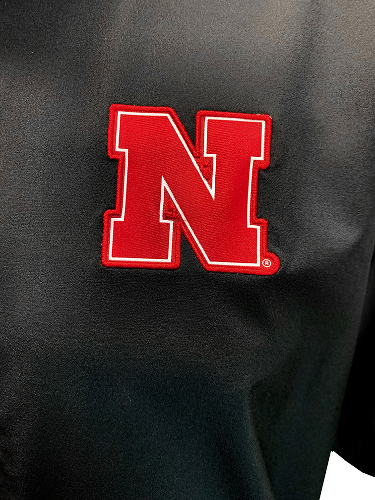 Adidas 2024 Nebraska Coaches Woven SS Quarter Zip - Black
