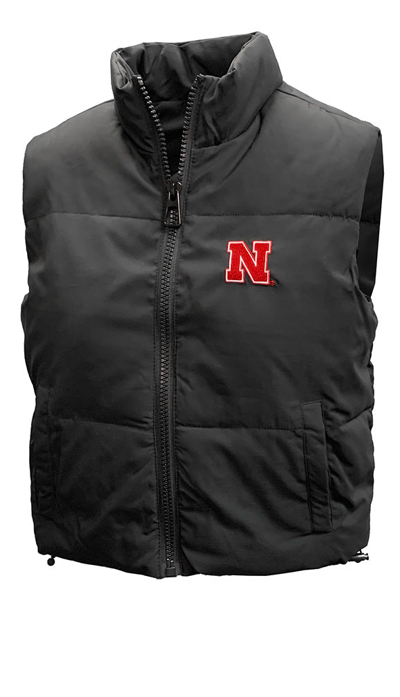 Womens Nebraska Midnight Puffer Vest