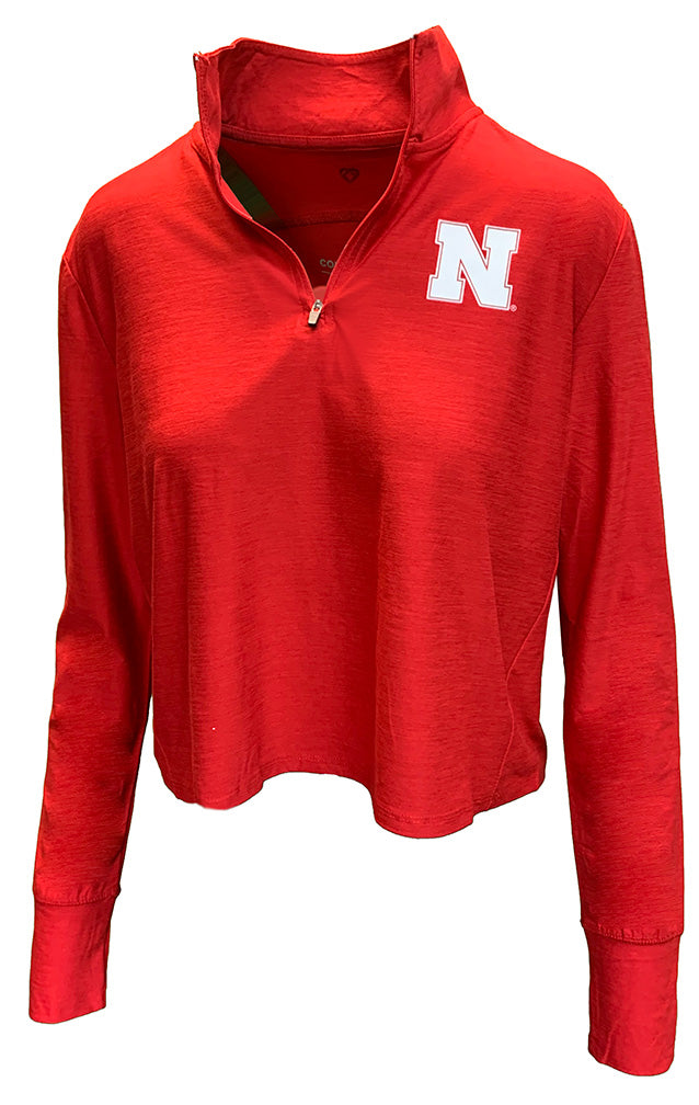 Womens Nebraska Dash Quarter Zip Crop Windshirt