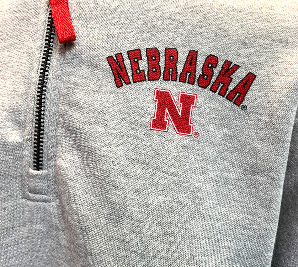 Womens Nebraska Sage Quarter Zip Fleece