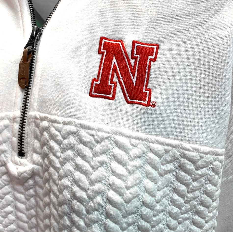 Womens Nebraska Mia Quarter Zip Cable Knit