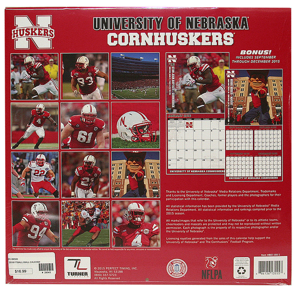 2016 Nebraska Football Wall Calendar