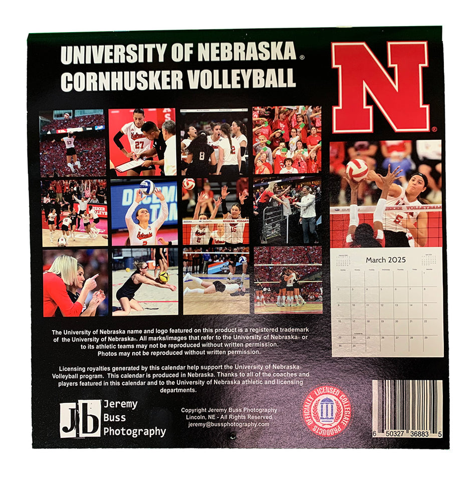 2025 Nebraska Volleyball Wall Calendar