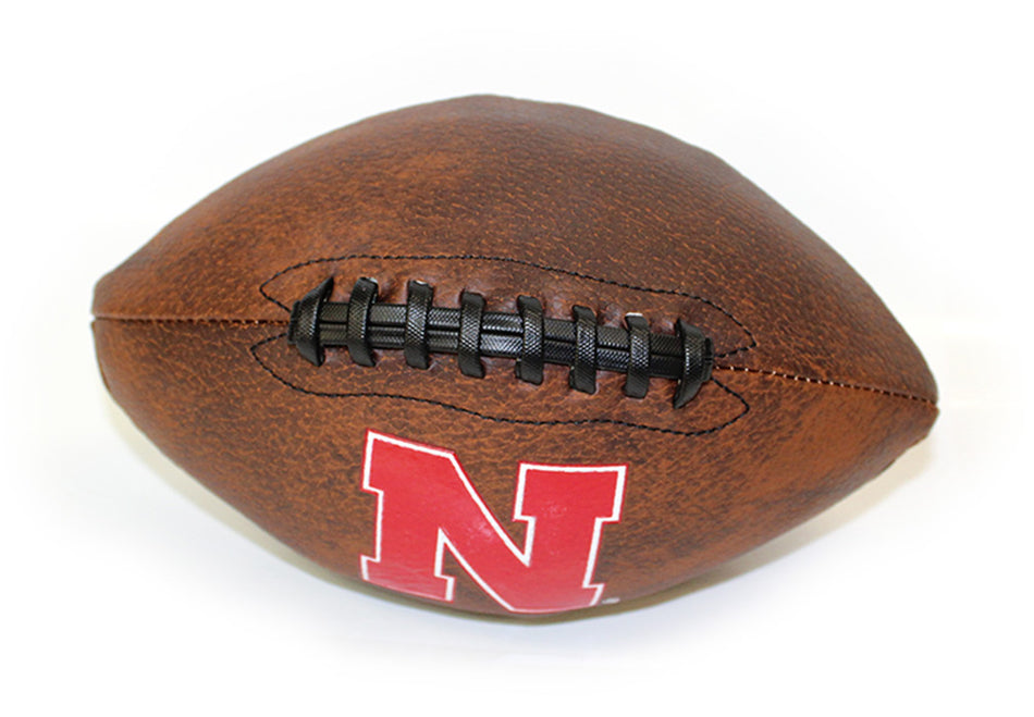 Nebraska Brown Leather Junior Football