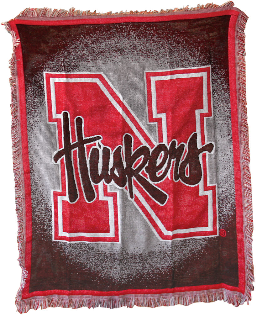 N Husker Logo Afghan