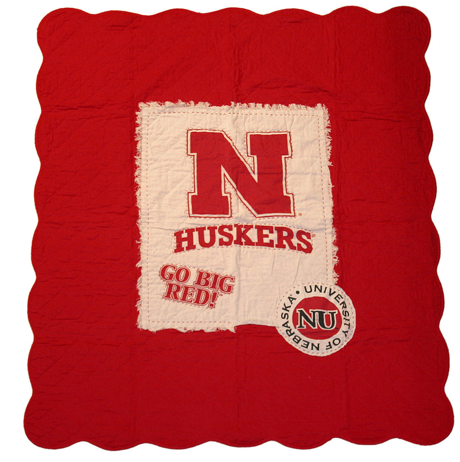 Husker Quilted Applique Blanket