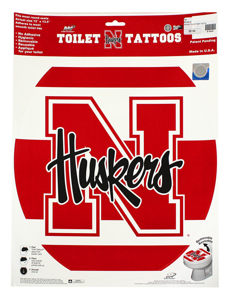 Classic N-Huskers Rounded Toilet Seat "Tattoo"