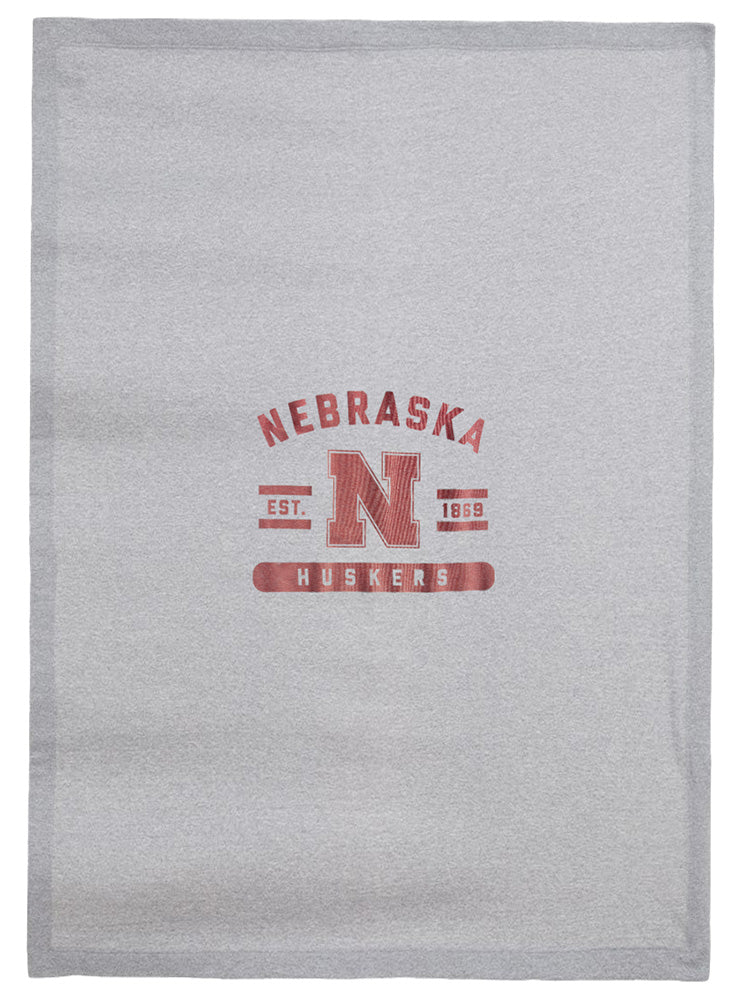 Nebraska Huskers Sublimated Sweatshirt 7 Foot Blanket