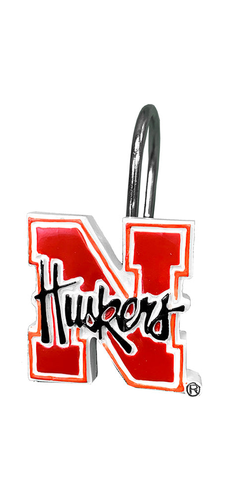 Nebraska Huskers Shower Curtain Rings Set