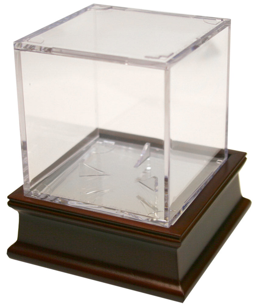 Acrylic Baseball Display Case with Wood Base