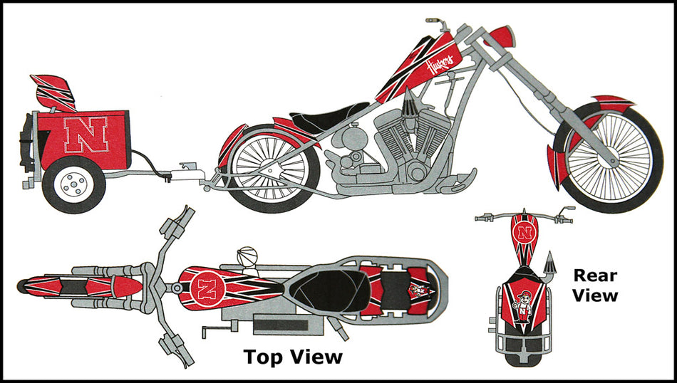 Husker Die Cast OCC Chopper w/ Pull Trailer