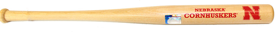 Natural Wood Mini Nebraska Baseball Bat