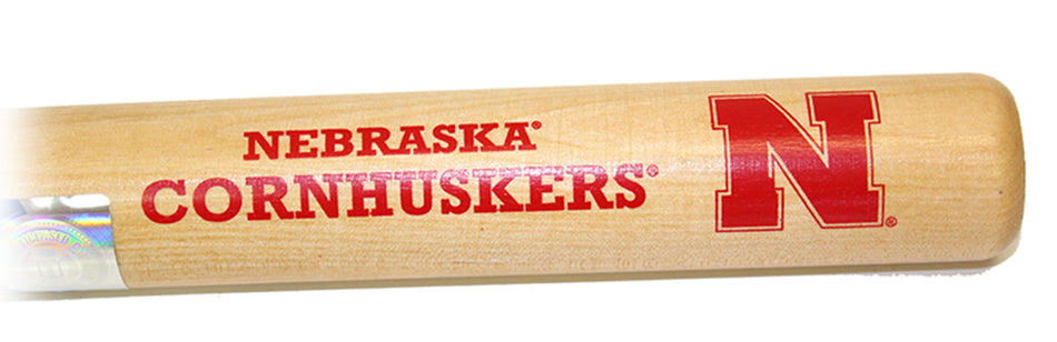 Natural Wood Mini Nebraska Baseball Bat