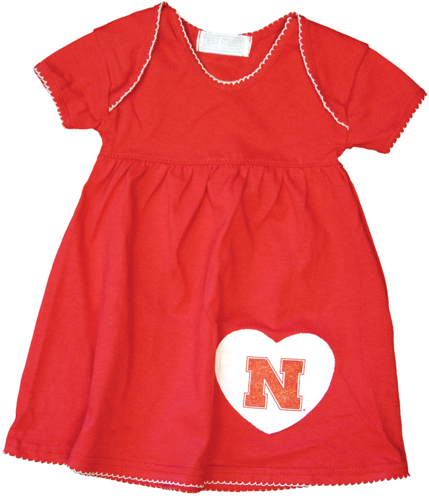 RED DRESS WITH WHITE HEART & IRON N