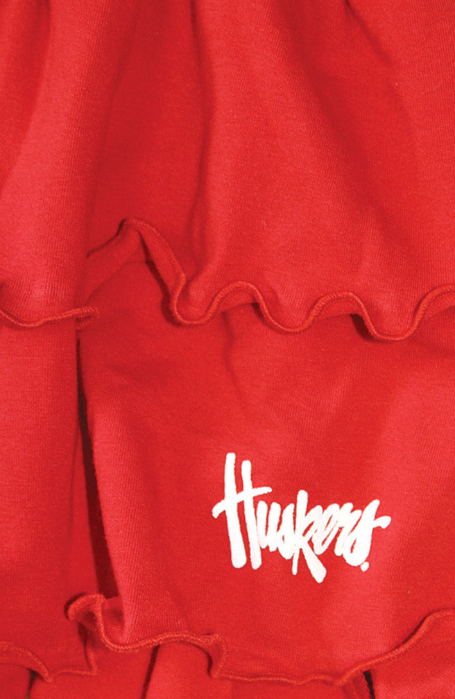 3ST RED RUFFLE HUSKER SKIRT