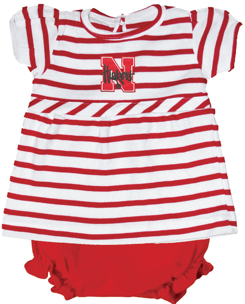 STRIPE INFANT DRESS RED IRON N