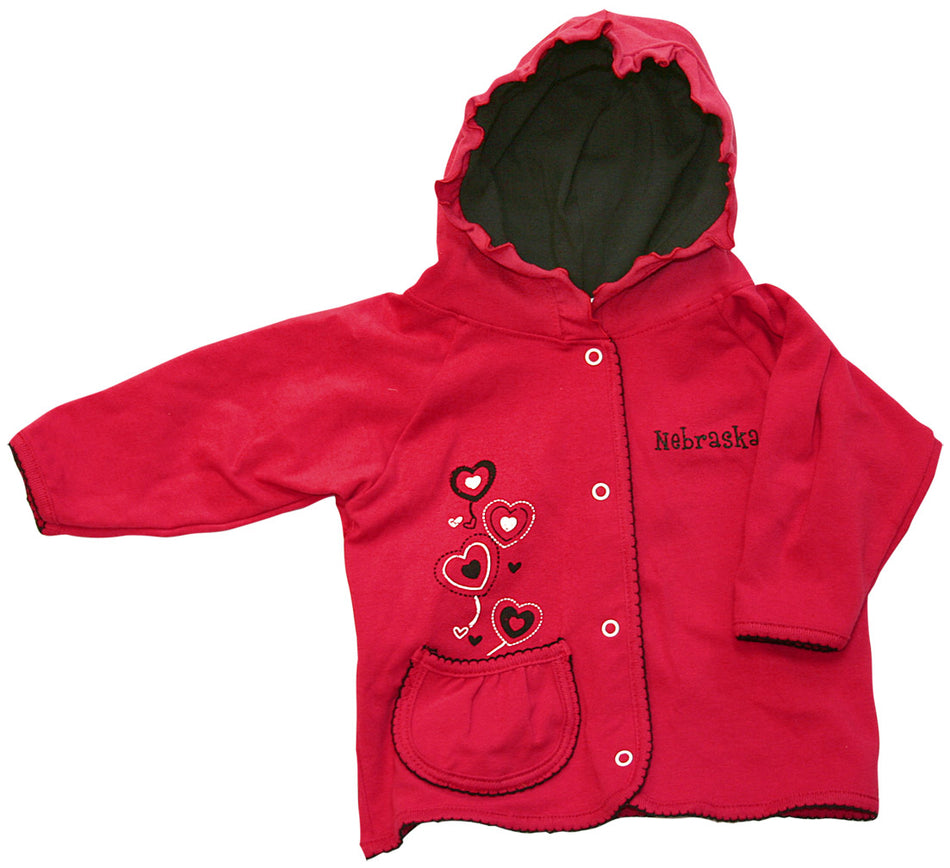 Husker Ruffle Hooded Hearts Jacket