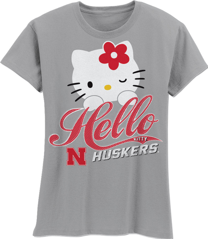 Hello Kitty Huskers Grey Tee