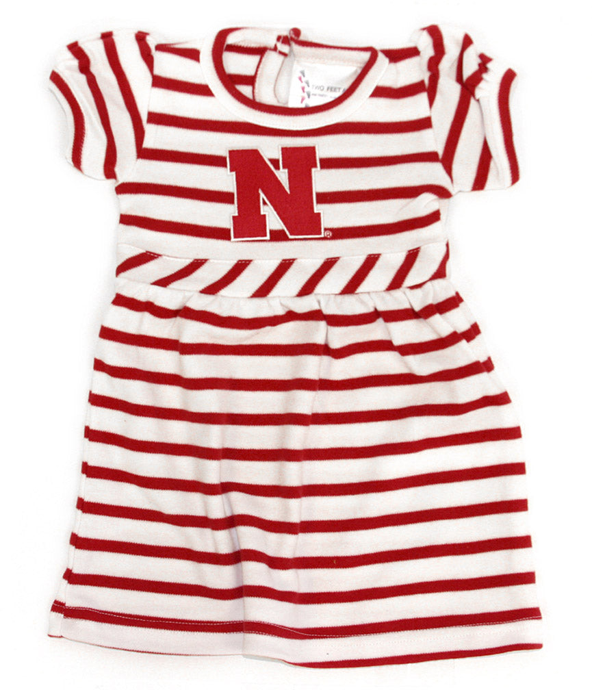 Infant Girls Stripe Dress with Red N