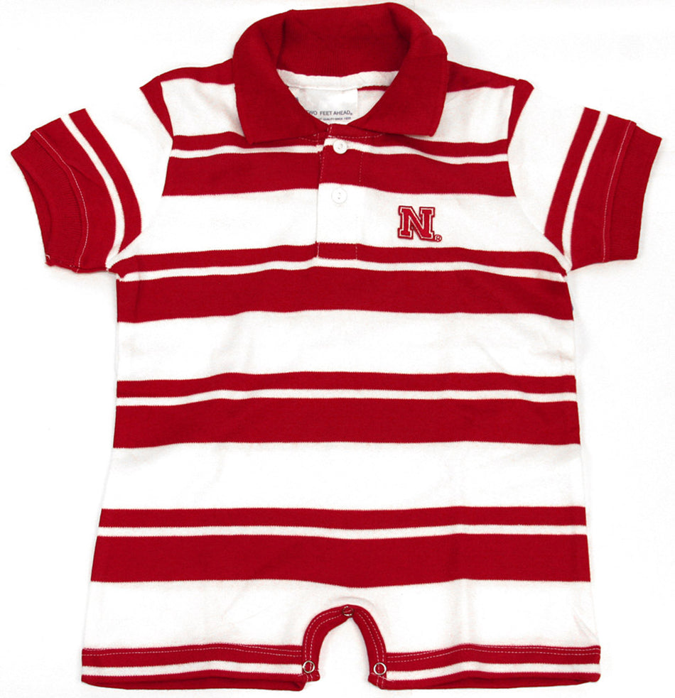 Infant Boys Red and White Rugby Romper