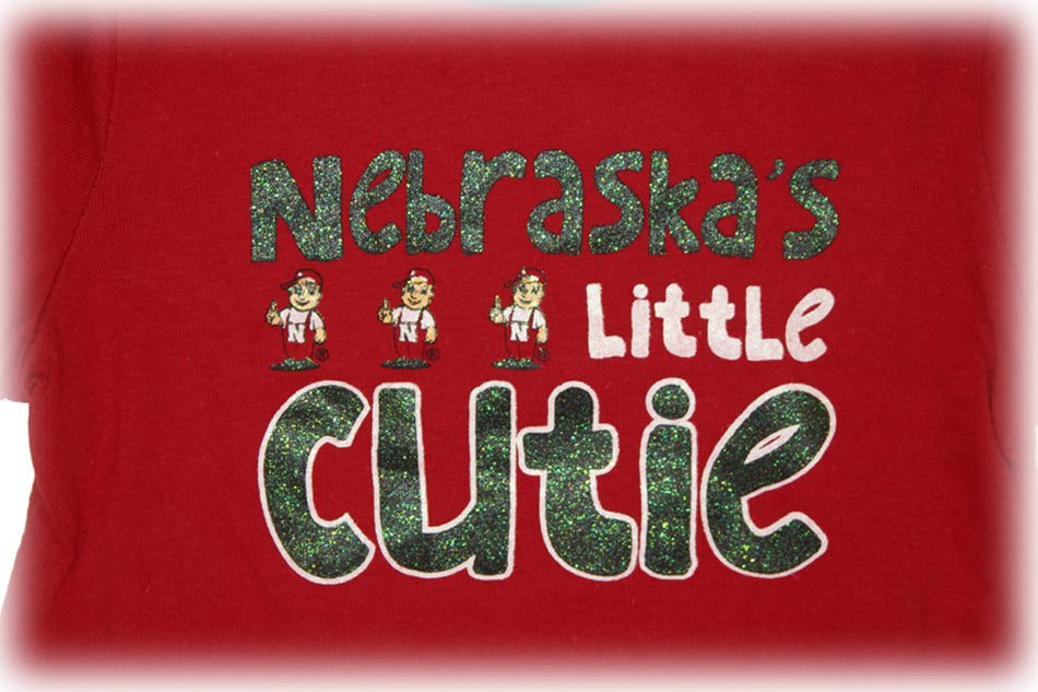 Red Nebraska Bow Onesie