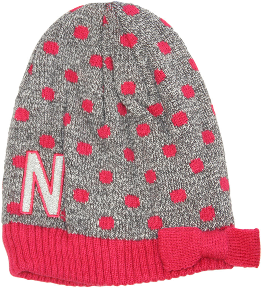 Infant Pink Polka Dot Knit Hat