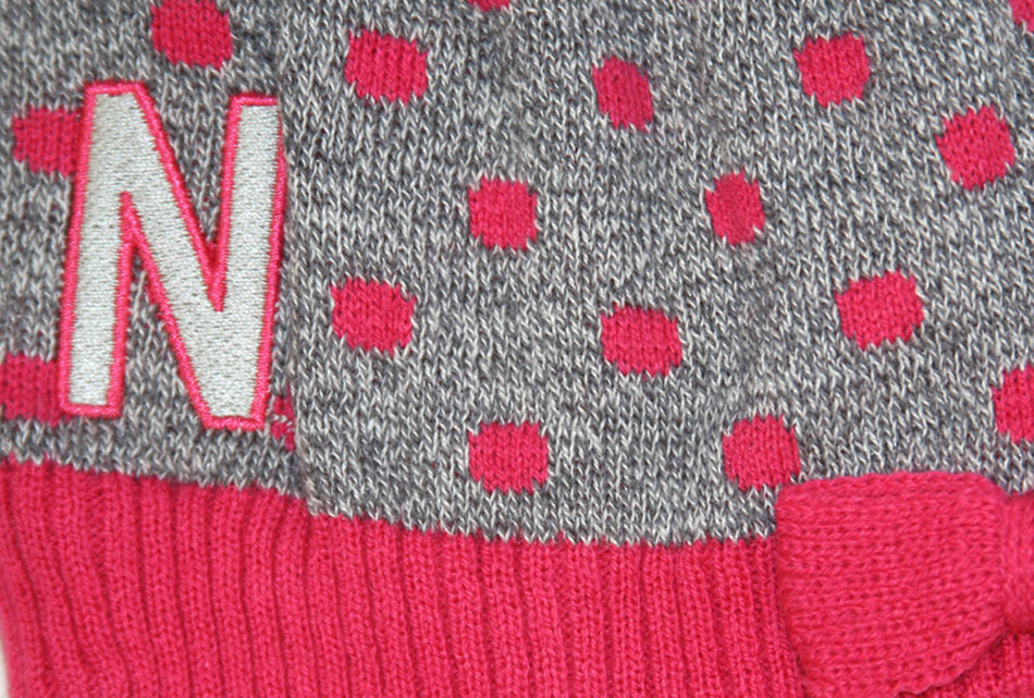 Infant Pink Polka Dot Knit Hat