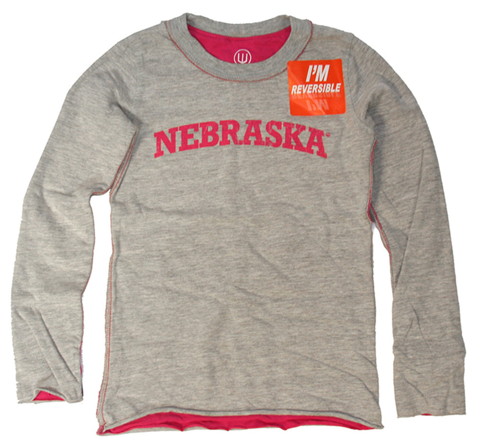 Lil' Husker Gals N Banner Reversible LS Pink Tee