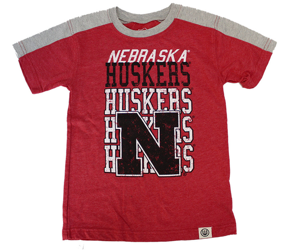Nebraska N Stacked Huskers Kid Tee