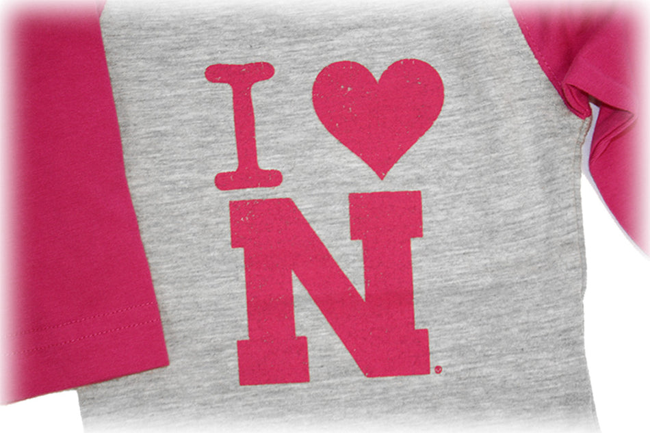 I Love Nebraska Raglan Onesie