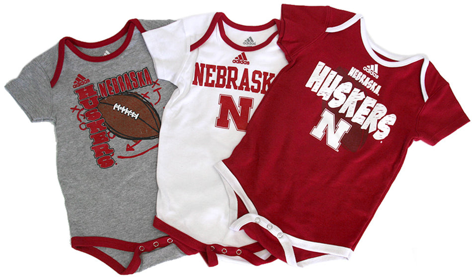 Adidas 3-pack Husker Onesies