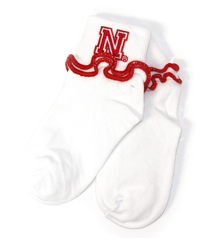 Husker N Ruffled Lil Gals Sock