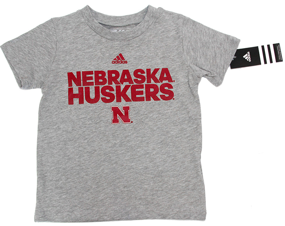 Adidas Gray Nebraska Husker Toddler Sideline Tee