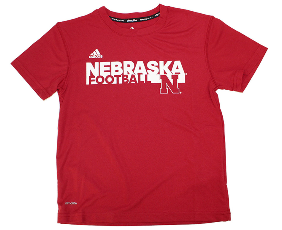 Adidias Nebraska Football Childrens Tee