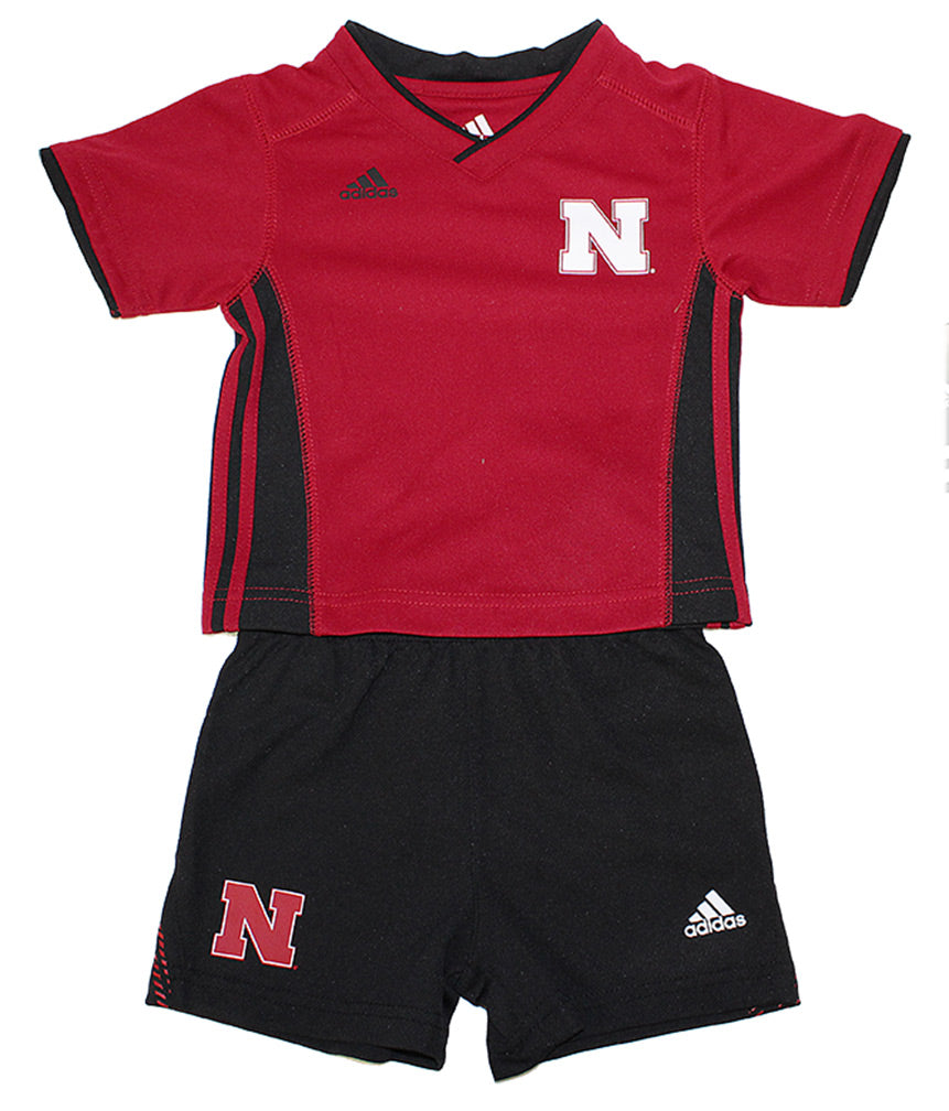 Adidas Nebraska Lil Guys Short and Sleeve Set