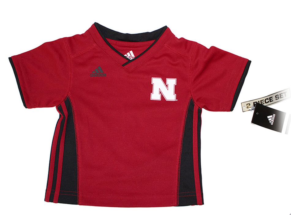 Adidas Nebraska Lil Guys Short and Sleeve Set