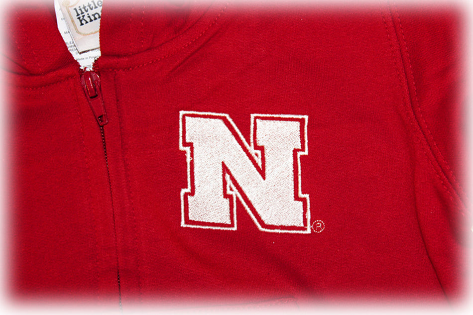Nebraska Youngsters Red Hooded Full Zip Jacket