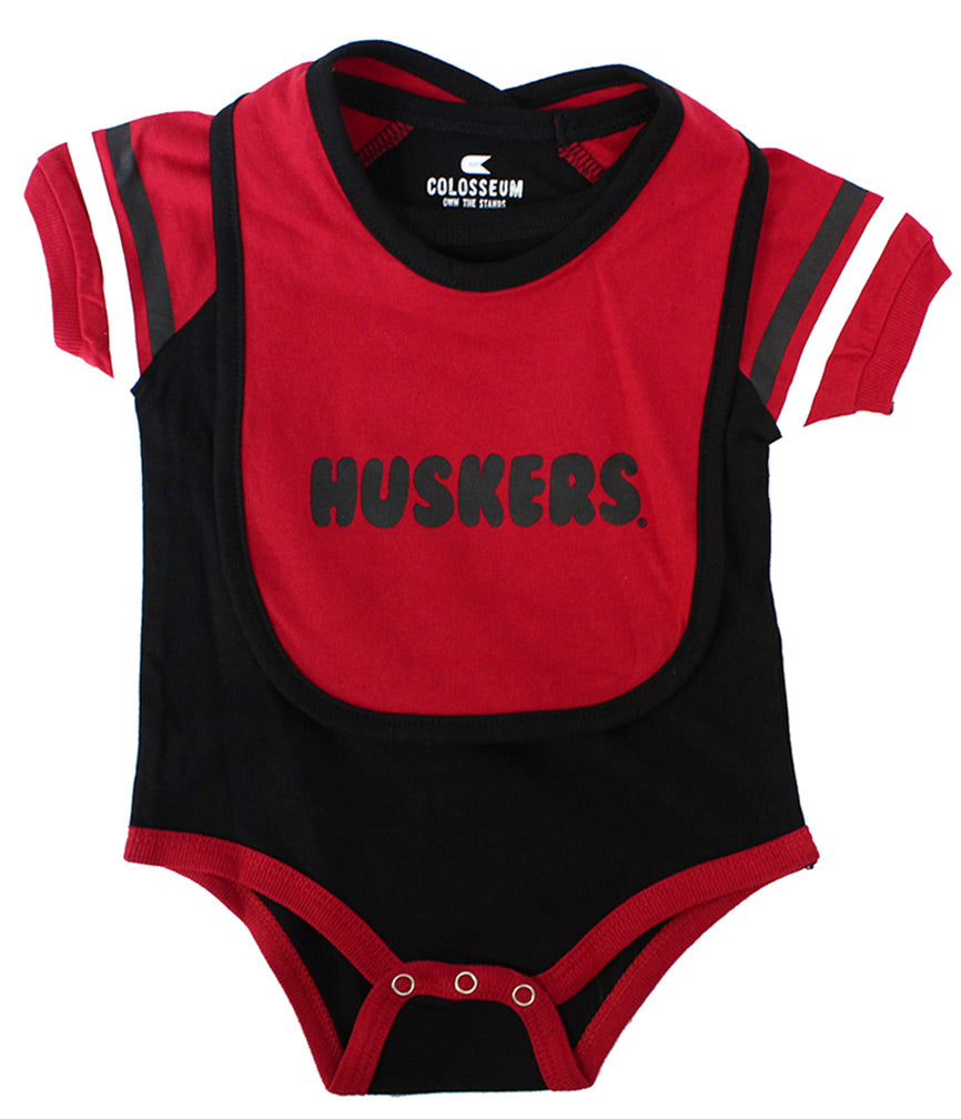 Huskers Roll Out Bib N Onesie Set