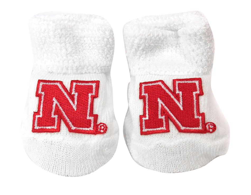 Husker N Baby Bootie Set - White
