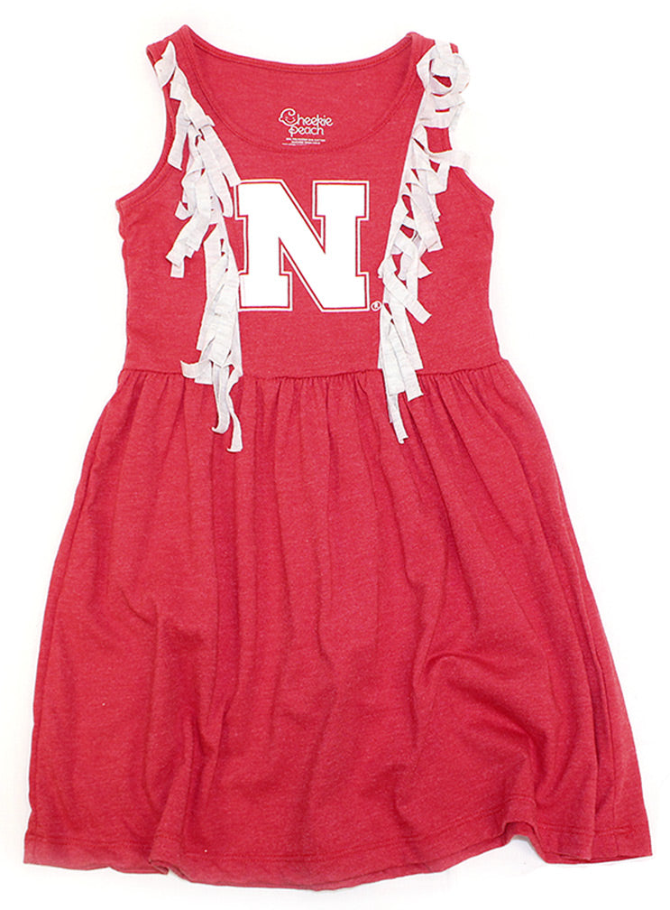 Huskers Fringe Toddler Dress