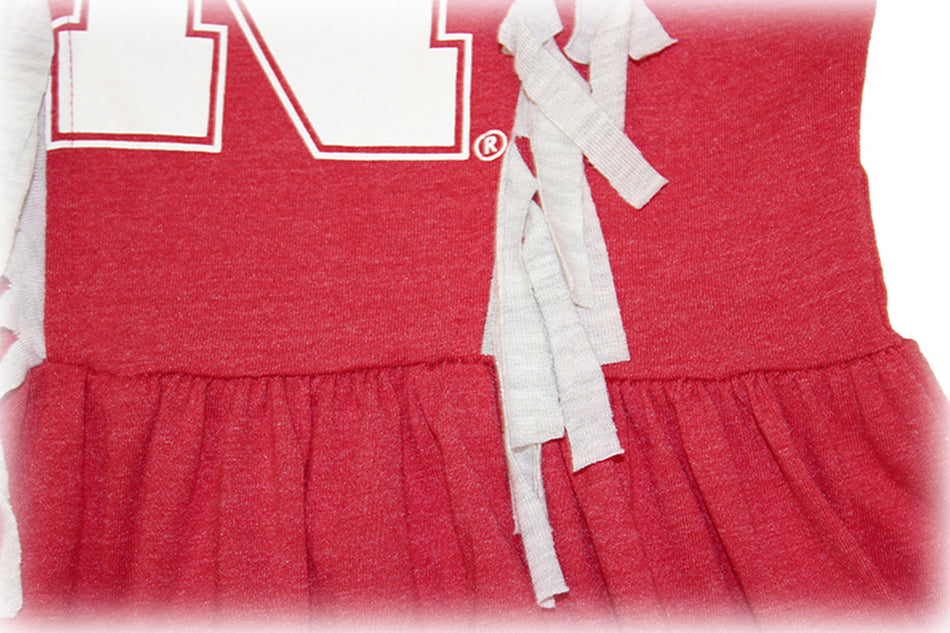 Huskers Fringe Toddler Dress