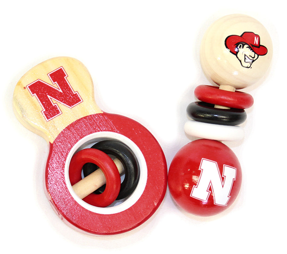 Huskers Baby Wooden Rattle Set