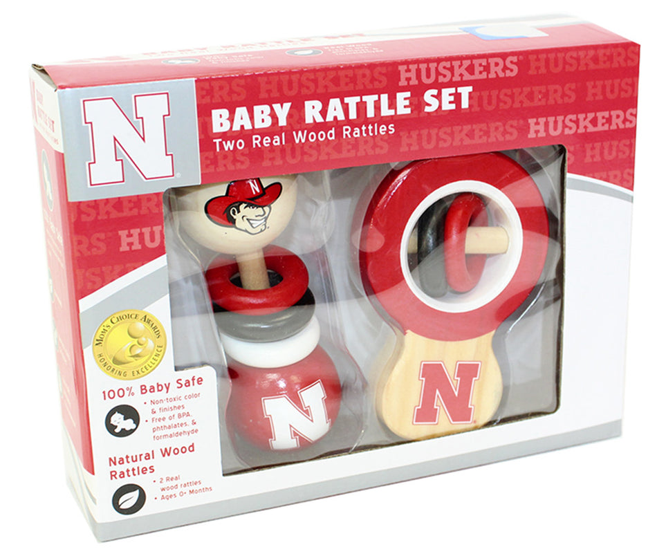 Huskers Baby Wooden Rattle Set