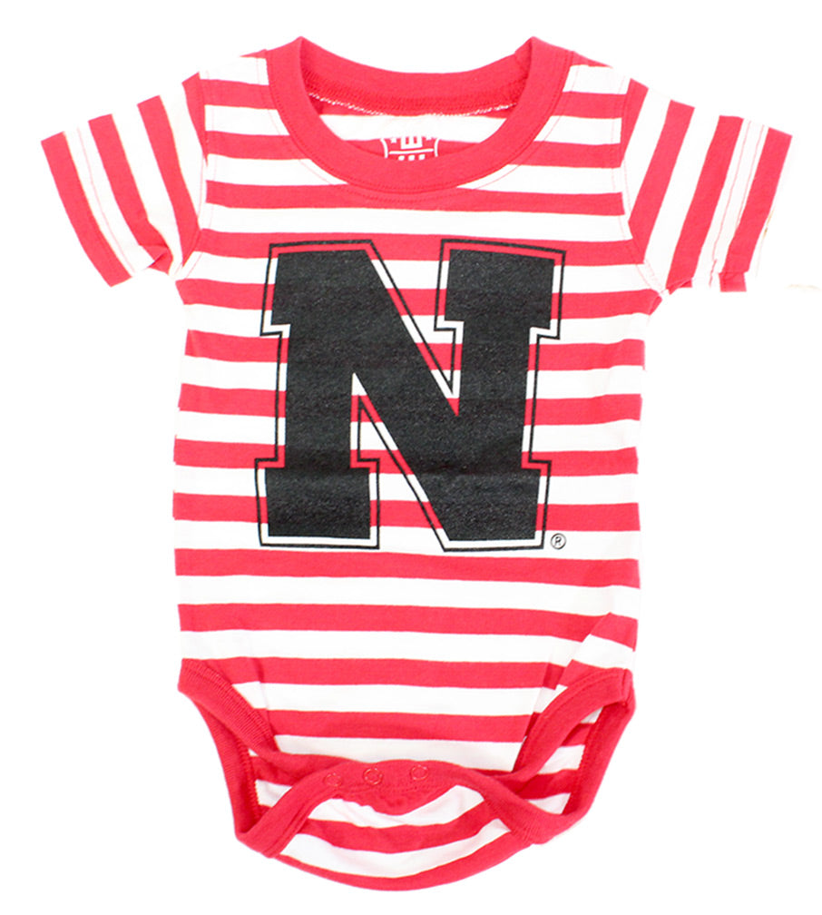 Nebraska Striped Onesie