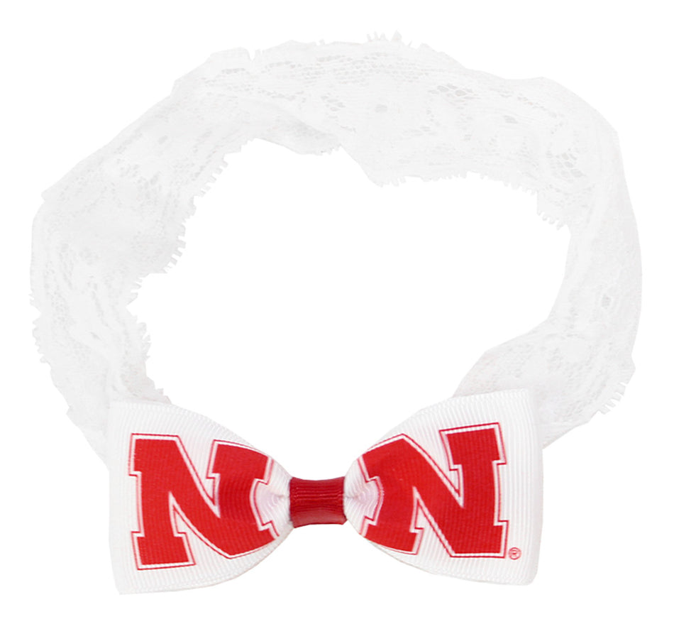 Husker Baby Lace-N-Bow Headband