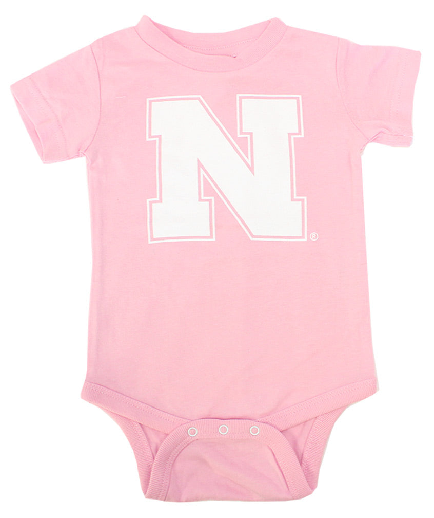 Pink Husker Baby Onesie