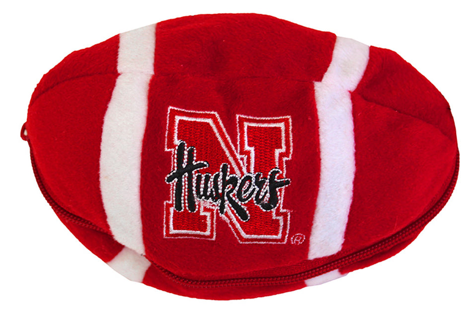 Nebraska Bear Zipper Football Toy