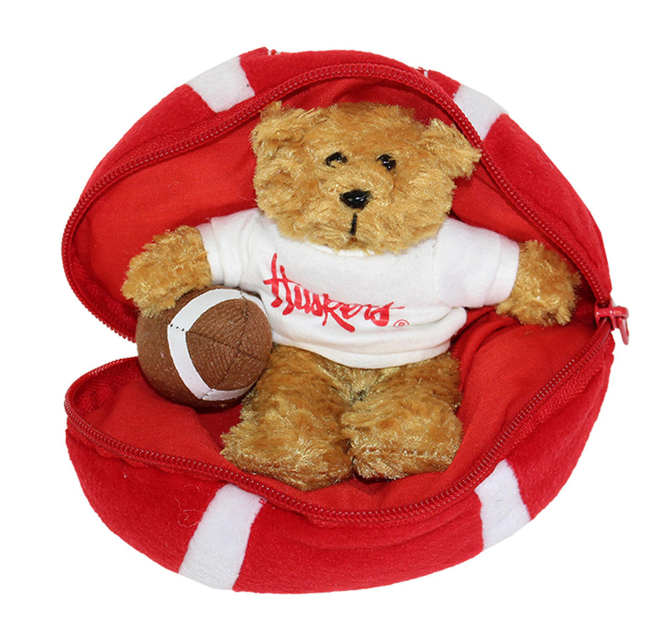 Nebraska Bear Zipper Football Toy