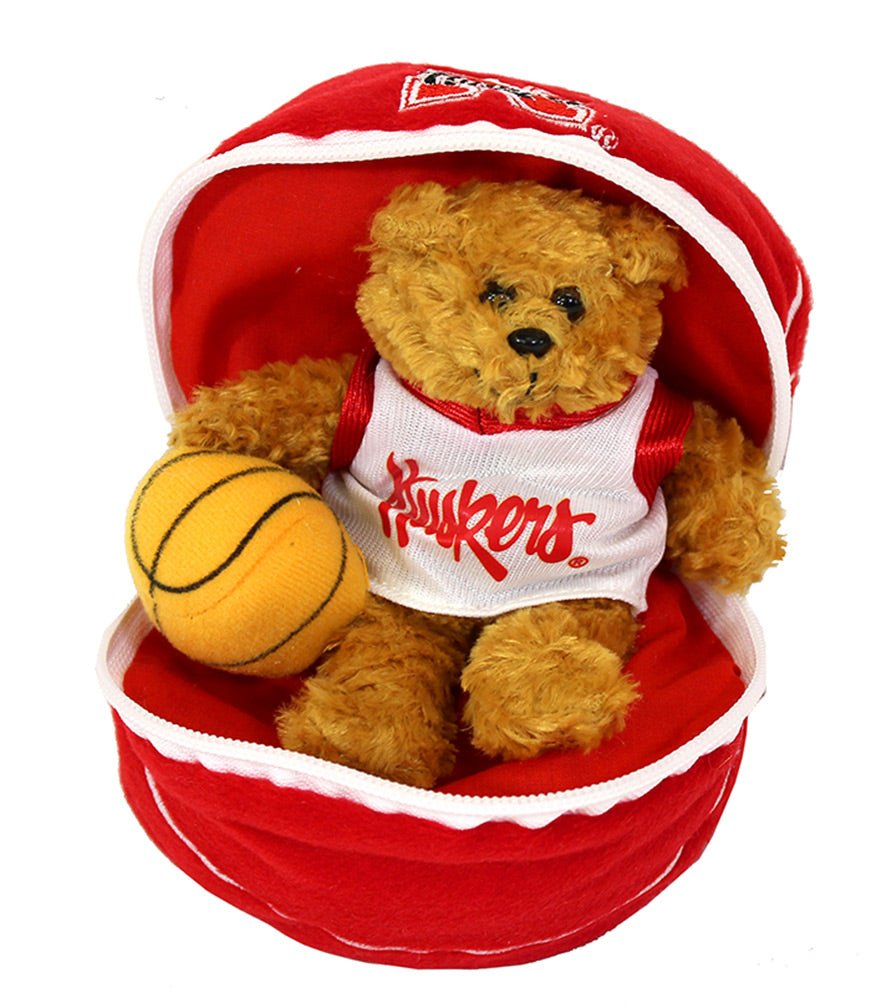 Nebraska Bear Zipper Basketball Toy